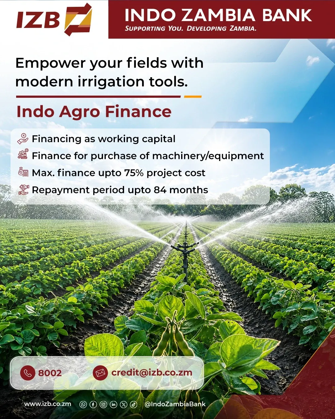 IZB social post: Indo Agro Finance for modern irrigation tools